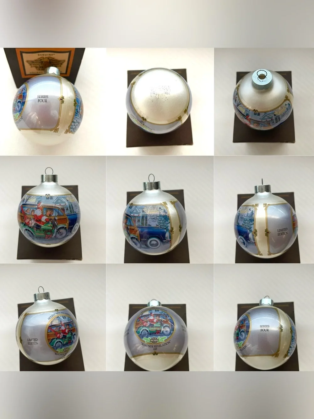 HARLEY DAVIDSON Roadside Revelation Glass Ball Christmas Ornament VINTAGE
